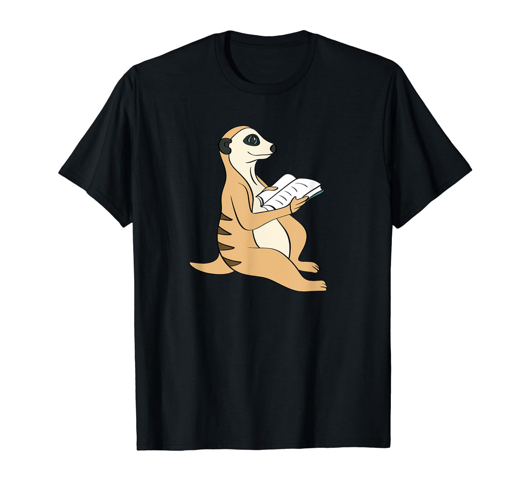 Ironic Meerkat Book Reading T-Shirt - Novelty Apparel for Adults - T-Shirt, Sweatshirt, Hoodie