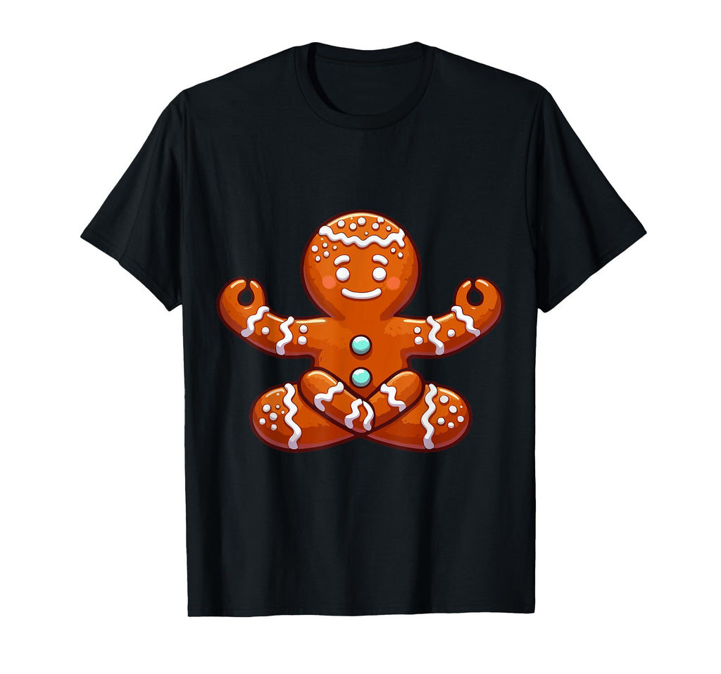 Meditation Gingerbread Yoga Pose T-Shirt - Novelty Apparel Men Women - T-Shirt, Sweatshirt, Hoodie