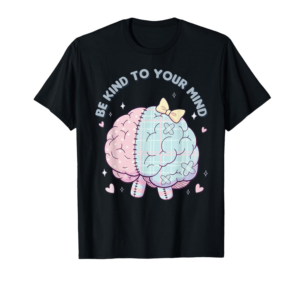 Be Kind To Your Mind Patchwork Brain T-Shirt - Streetwear Style Unisex - T-Shirt, Sweatshirt, Hoodie
