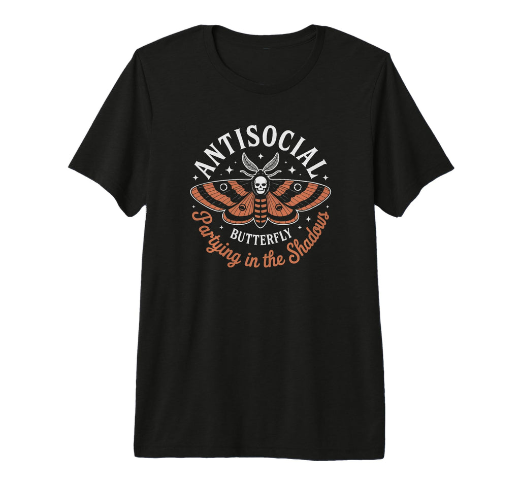 Funny Anti Social Butterfly Sarcasm Tri T-Shirt - Minimalist Print Unisex - T-Shirt, Sweatshirt, Hoodie