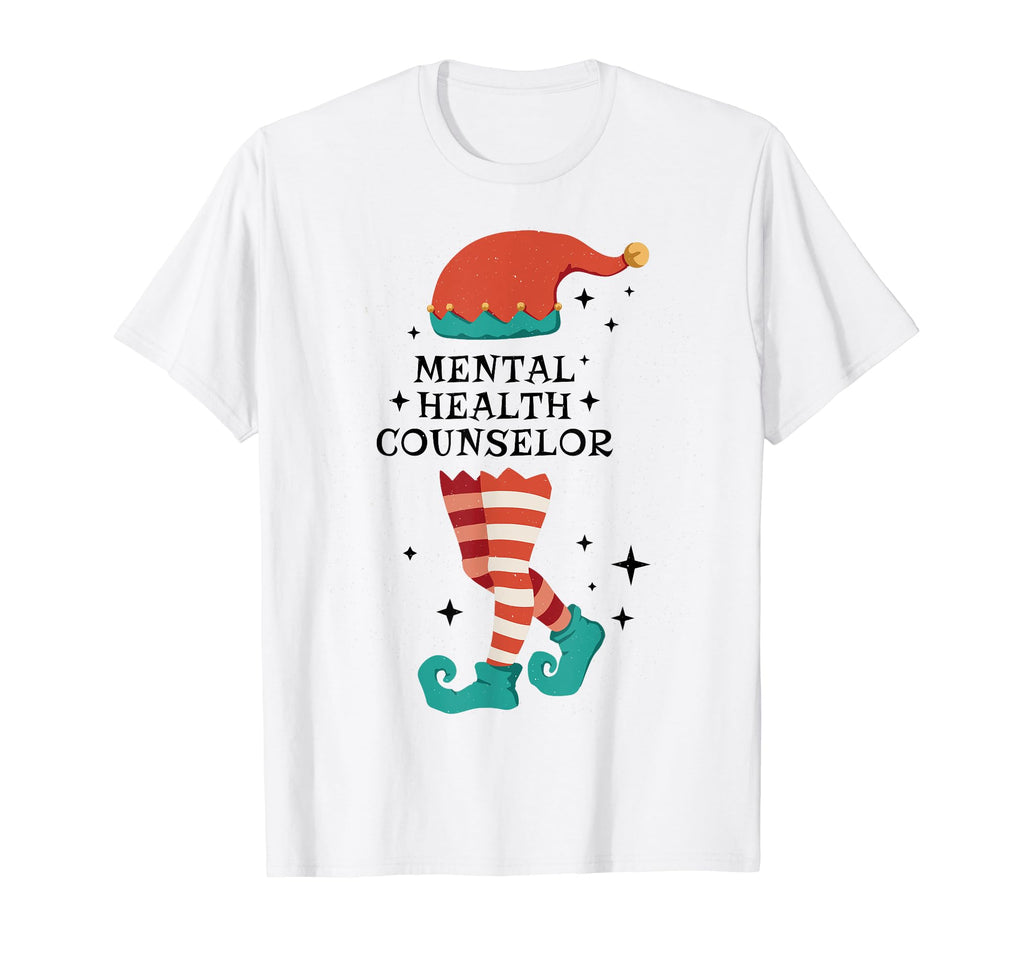 Santa Gnome Mental Health Counselor T-Shirt - Minimalist Print Men Women - T-Shirt, Sweatshirt, Hoodie