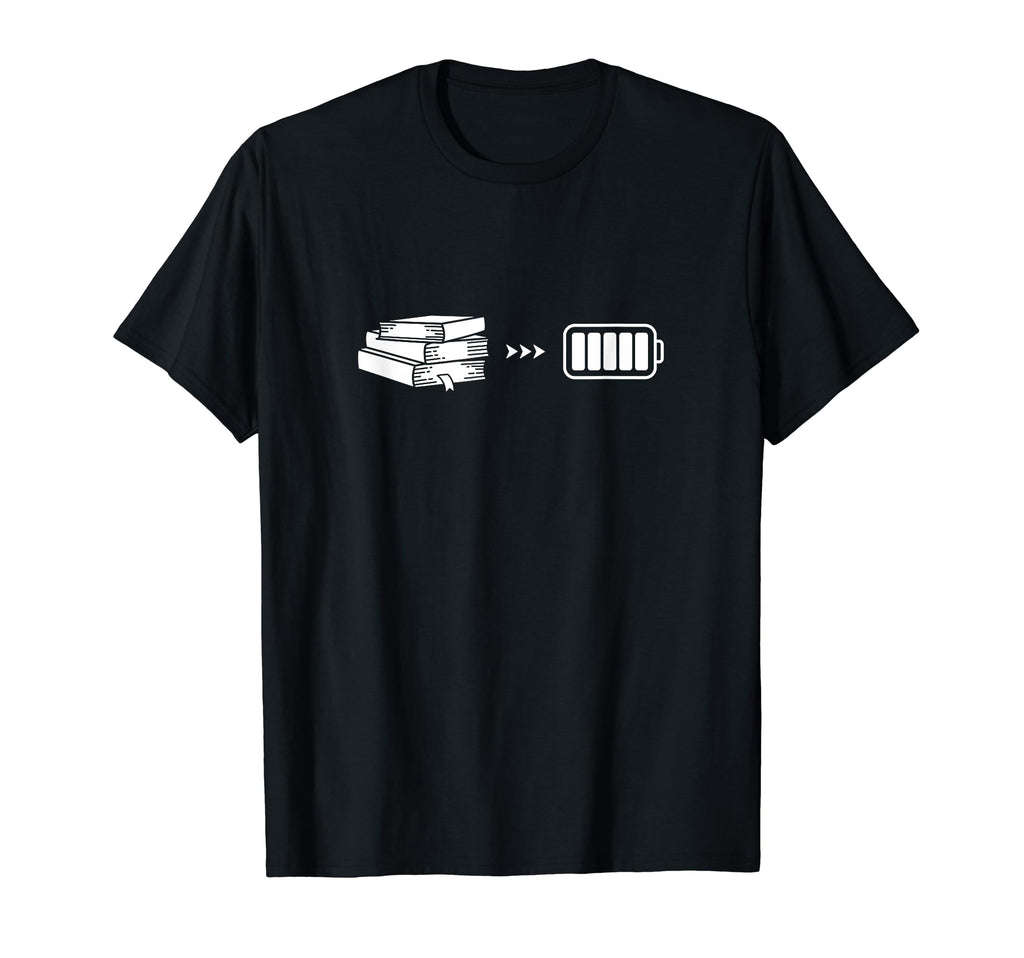 Books Battery Funny Book Lovers T-Shirt - Minimalist Print Unisex - T-Shirt, Sweatshirt, Hoodie