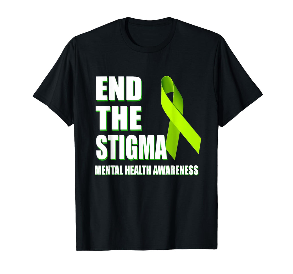 Mental Health Awareness End Stigma Ribbon T-Shirt - Unique Graphic Unisex - T-Shirt, Sweatshirt, Hoodie