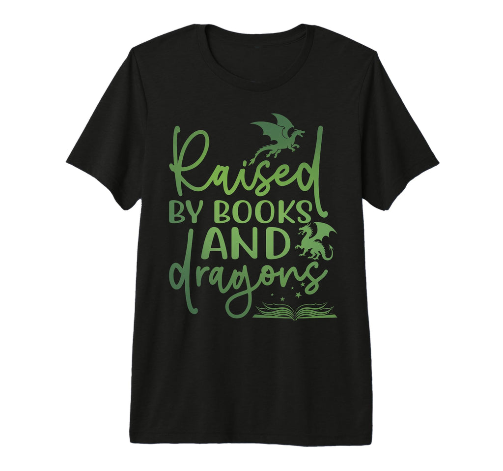 Raised Books And Dragons Fantasy Book T-Shirt - Novelty Apparel Men Women - T-Shirt, Sweatshirt, Hoodie