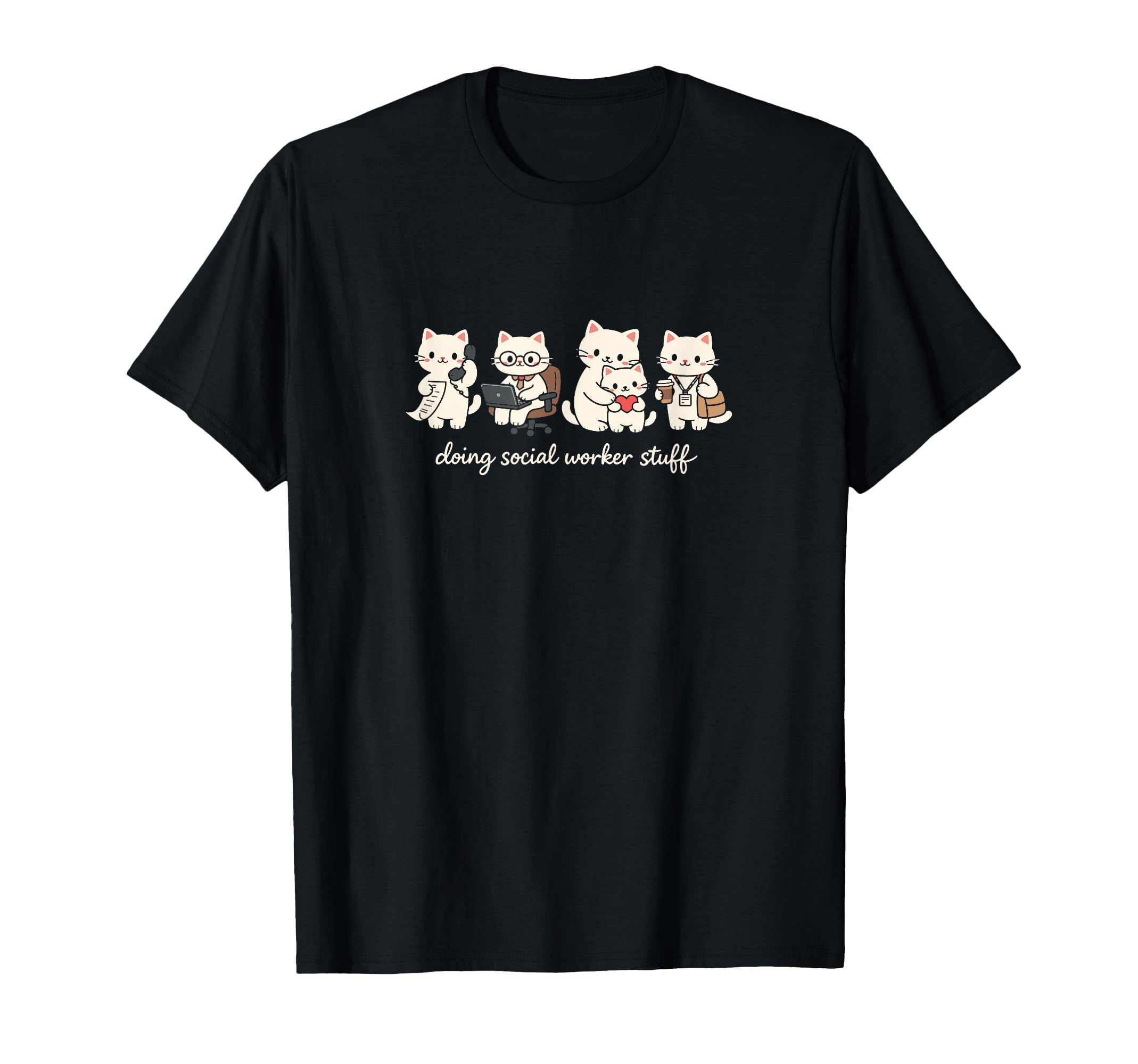 Cat Doing Social Worker Stuff Mental T-Shirt - Streetwear Style for Adults - T-Shirt, Sweatshirt, Hoodie