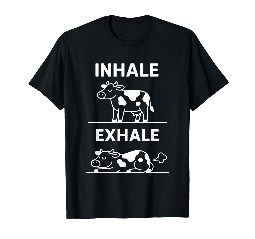 Funny Yoga Inhale Exhale Pooping T-Shirt - Minimalist Print Men Women - T-Shirt, Sweatshirt, Hoodie