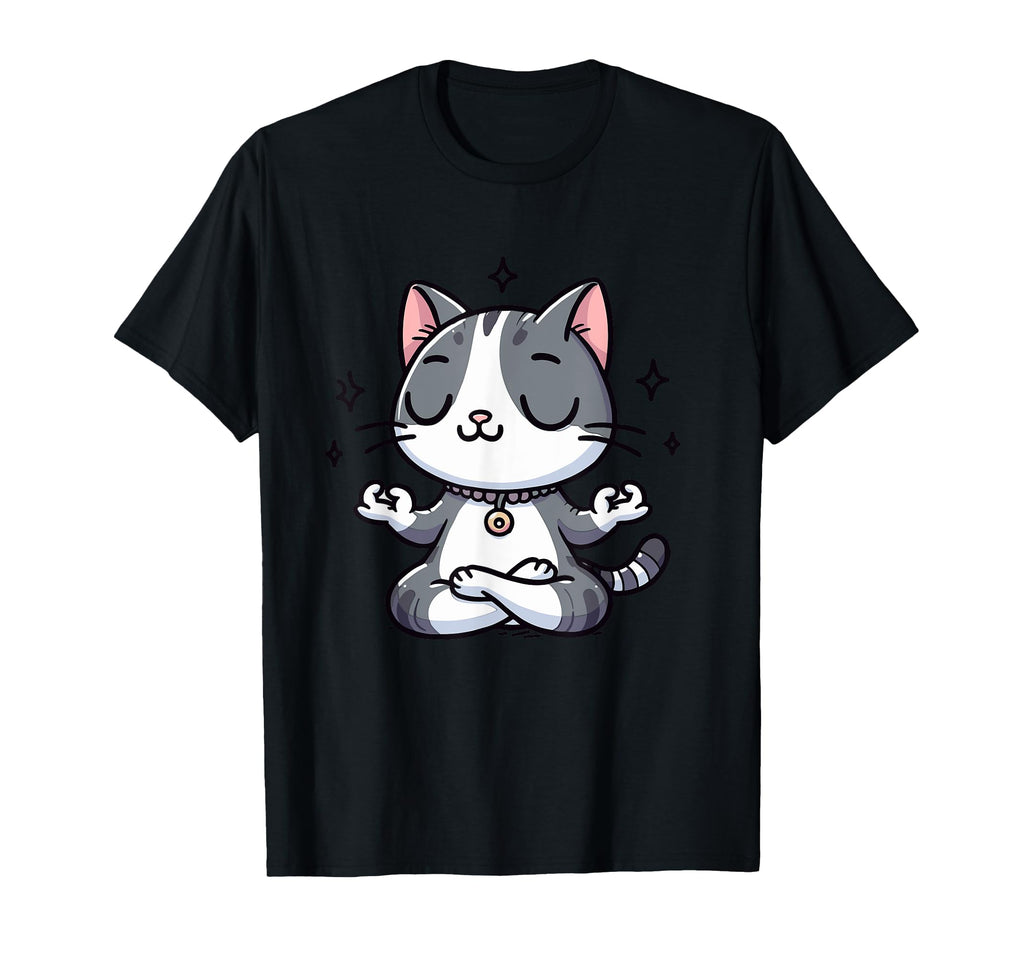 Meditation Cat Yoga Pose Relaxing Animal T-Shirt - Unique Graphic Men Women - T-Shirt, Sweatshirt, Hoodie