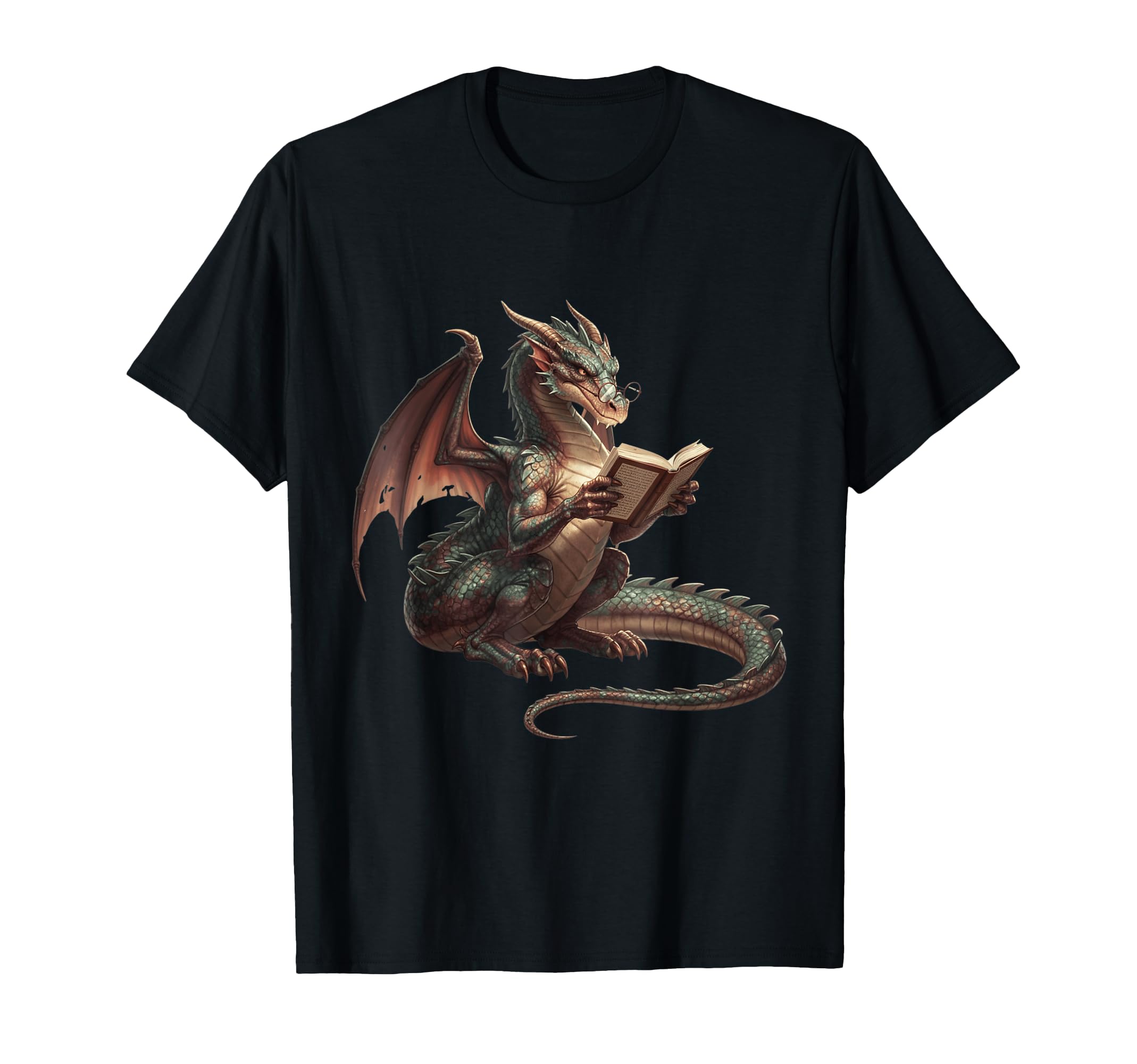 Dragon Reading Book Fantasy Bookworm T-Shirt - Aesthetic Graphic Unisex - T-Shirt, Sweatshirt, Hoodie