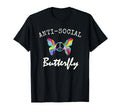 Anti Social Butterfly Peace Sign T-Shirt - Unique Graphic for Adults - T-Shirt, Sweatshirt, Hoodie
