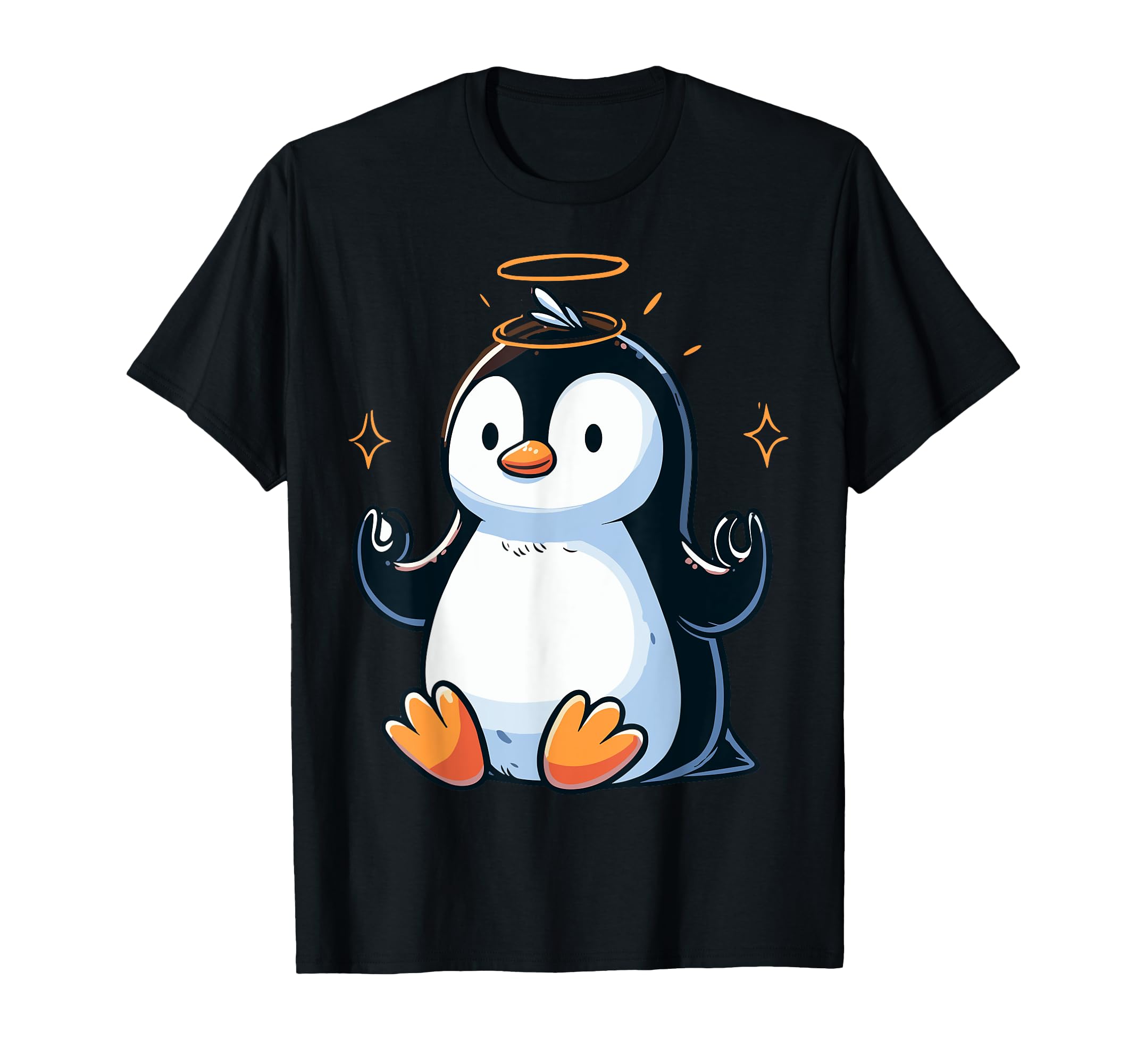 Meditation Penguin Yoga Pose Relaxing T-Shirt - Custom Art Print Unisex - T-Shirt, Sweatshirt, Hoodie