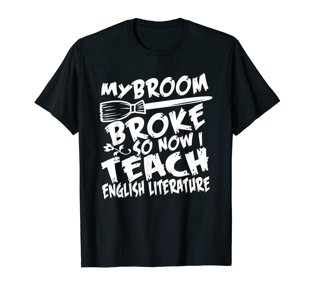 Halloween Witch Broom Teacher English T-Shirt - Custom Art Print Unisex - T-Shirt, Sweatshirt, Hoodie