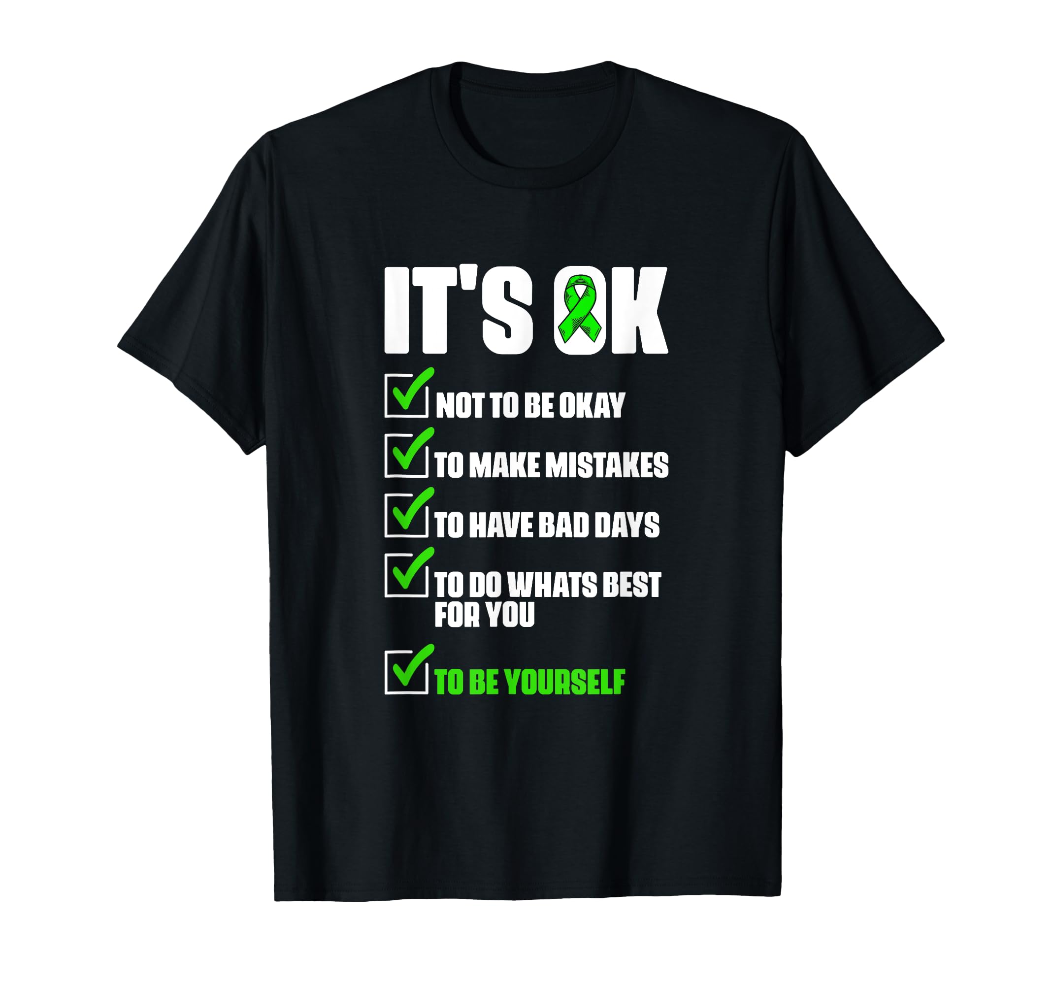 Ok Mental Illness Support Mental Health T-Shirt - Custom Art Print Unisex - T-Shirt, Sweatshirt, Hoodie