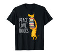 Giraffe Peace Love Books Nerd T-Shirt - Fun Novelty Design Men Women - T-Shirt, Sweatshirt, Hoodie