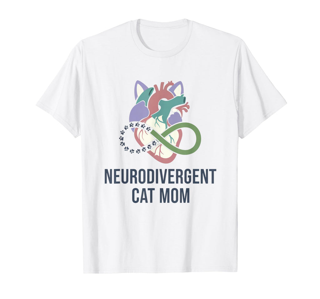 Neurodivergent Cat Mom Autism Adhd T-Shirt - Fun Novelty Design for Adults - T-Shirt, Sweatshirt, Hoodie