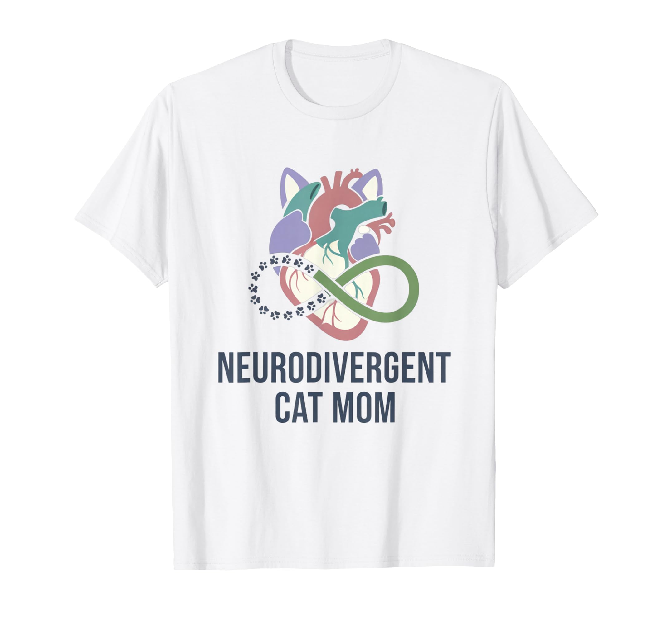 Neurodivergent Cat Mom Autism Adhd T-Shirt - Fun Novelty Design for Adults - T-Shirt, Sweatshirt, Hoodie