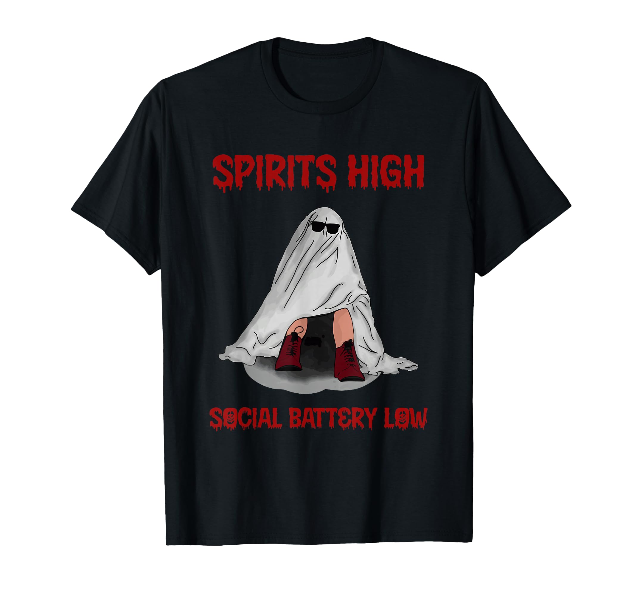 Spirits High Social Battery Low T-Shirt - Custom Art Print Men Women - T-Shirt, Sweatshirt, Hoodie