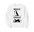 Funny Yoga Inhale Exhale Pooping Sweatshirt - Minimalist Print for Adults - T-Shirt, Sweatshirt, Hoodie