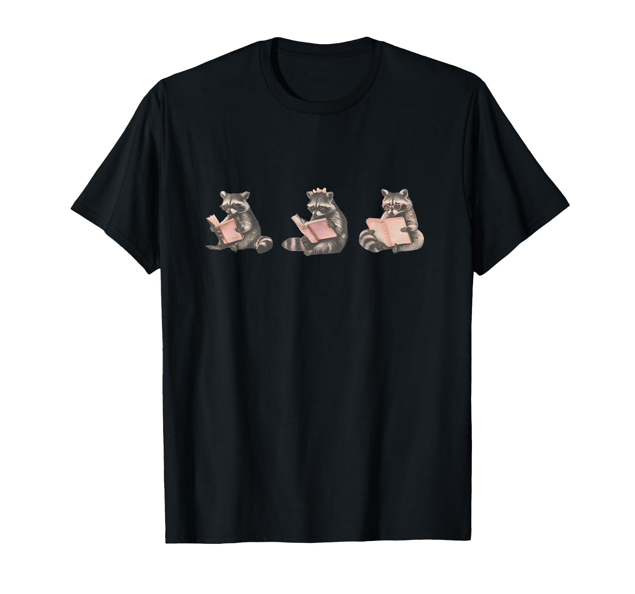 Funny Raccoon Bookish Racoon Reading T-Shirt - Graphic Print for Adults - T-Shirt, Sweatshirt, Hoodie