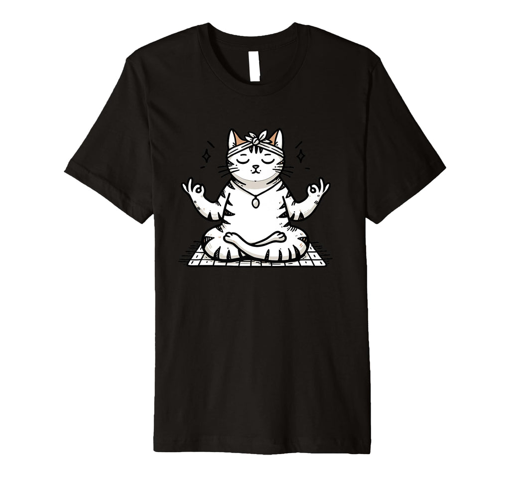 Meditation Cat Yoga Pose Relaxing Animal T-Shirt - Graphic Print Men Women - T-Shirt, Sweatshirt, Hoodie
