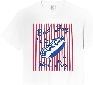 Bad Day to be A Hot Dog, Funny Wiener 4th of July Comfort Colors Crop Top Unisex T-shirt, Sweatshirt, Hoodie, Long Sleeve Tee - T-Shirt, Sweatshirt, Hoodie