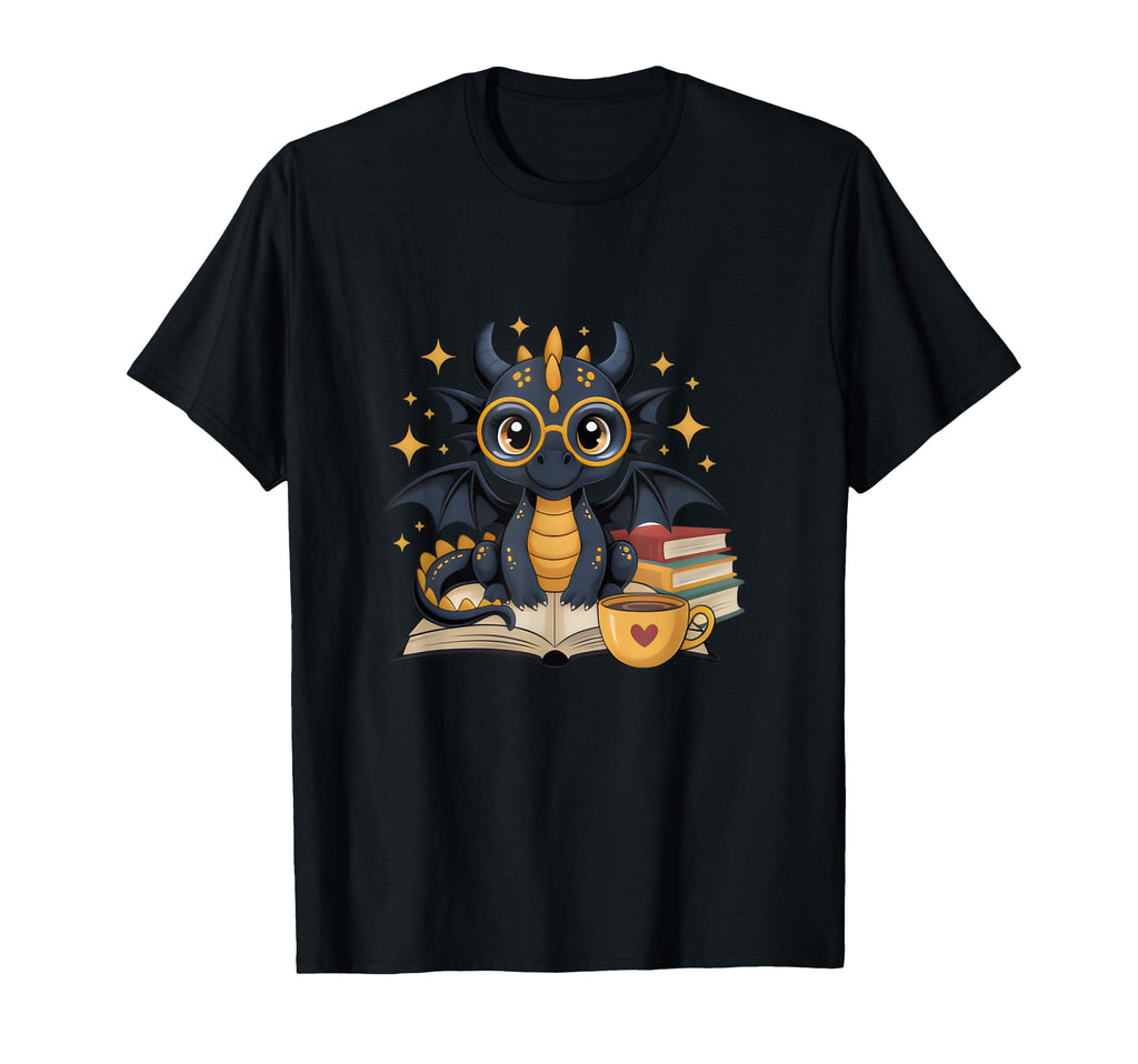 Fantasy Dragon Reading Cozy Bookworm T-Shirt - Casual Everyday Wear Unisex - T-Shirt, Sweatshirt, Hoodie