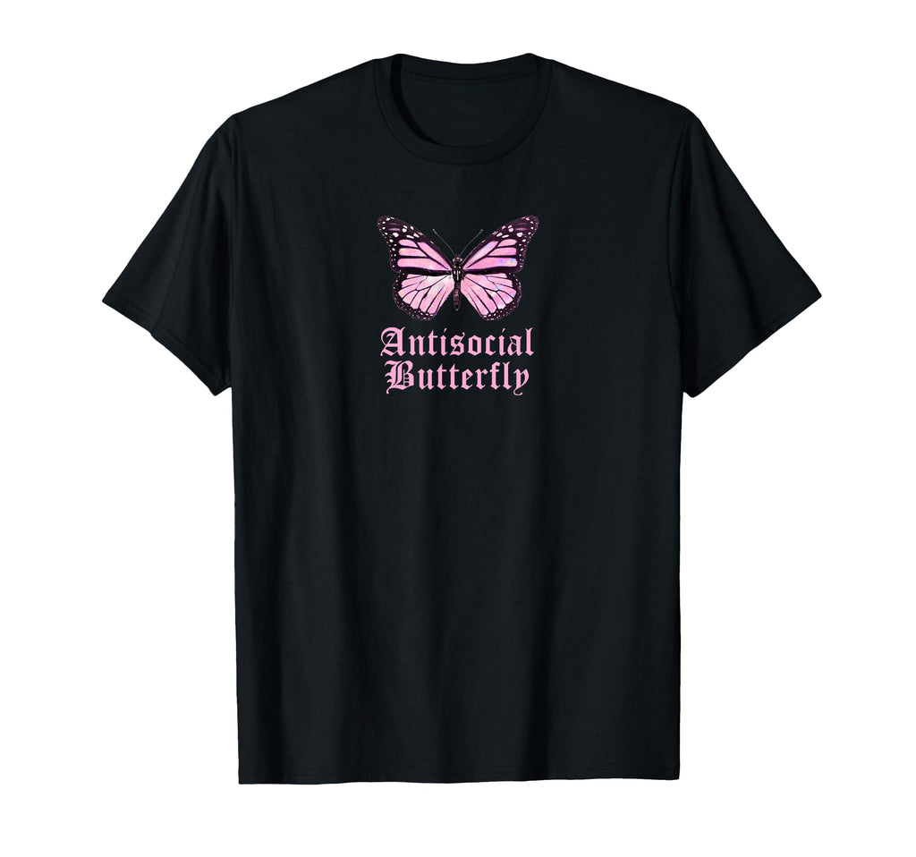Antisocial Butterfly Y2K Butterfly T-Shirt - Fun Novelty Design for Adults - T-Shirt, Sweatshirt, Hoodie