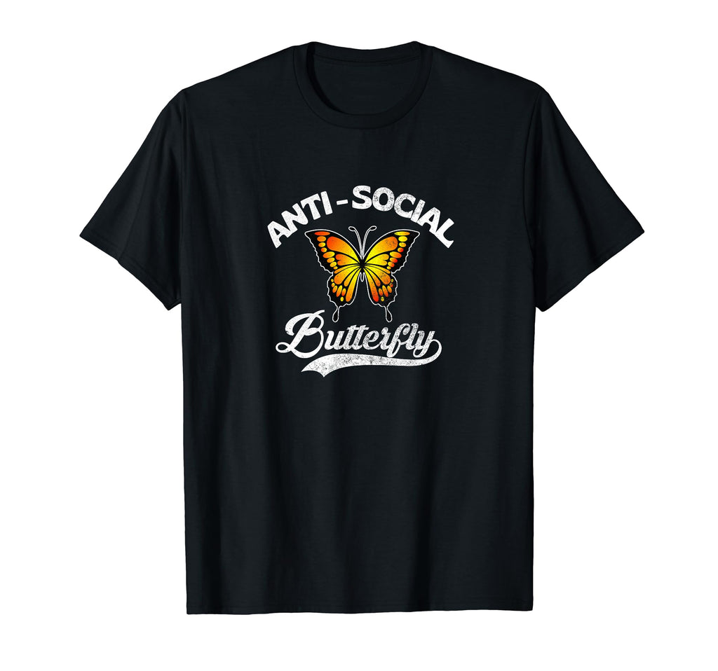Anti Social Butterfly Shy Introvert T-Shirt - Trendy Graphic for Adults - T-Shirt, Sweatshirt, Hoodie