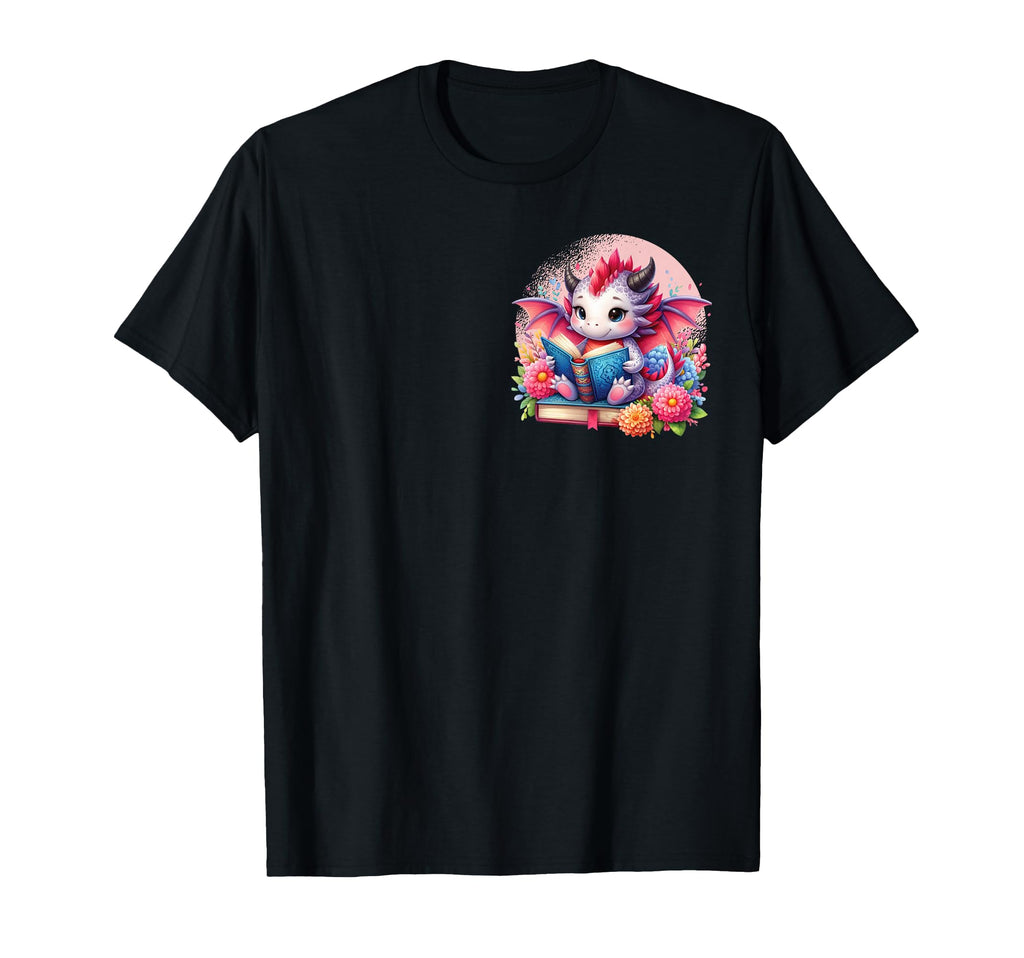 Fantasy Dragon Books Floral Boho T-Shirt - Streetwear Style for Adults - T-Shirt, Sweatshirt, Hoodie