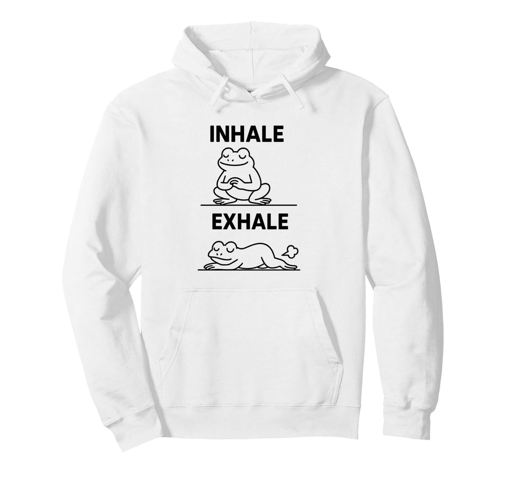 Funny Yoga Inhale Exhale Pooping Hoodie - Novelty Apparel for Adults - T-Shirt, Sweatshirt, Hoodie