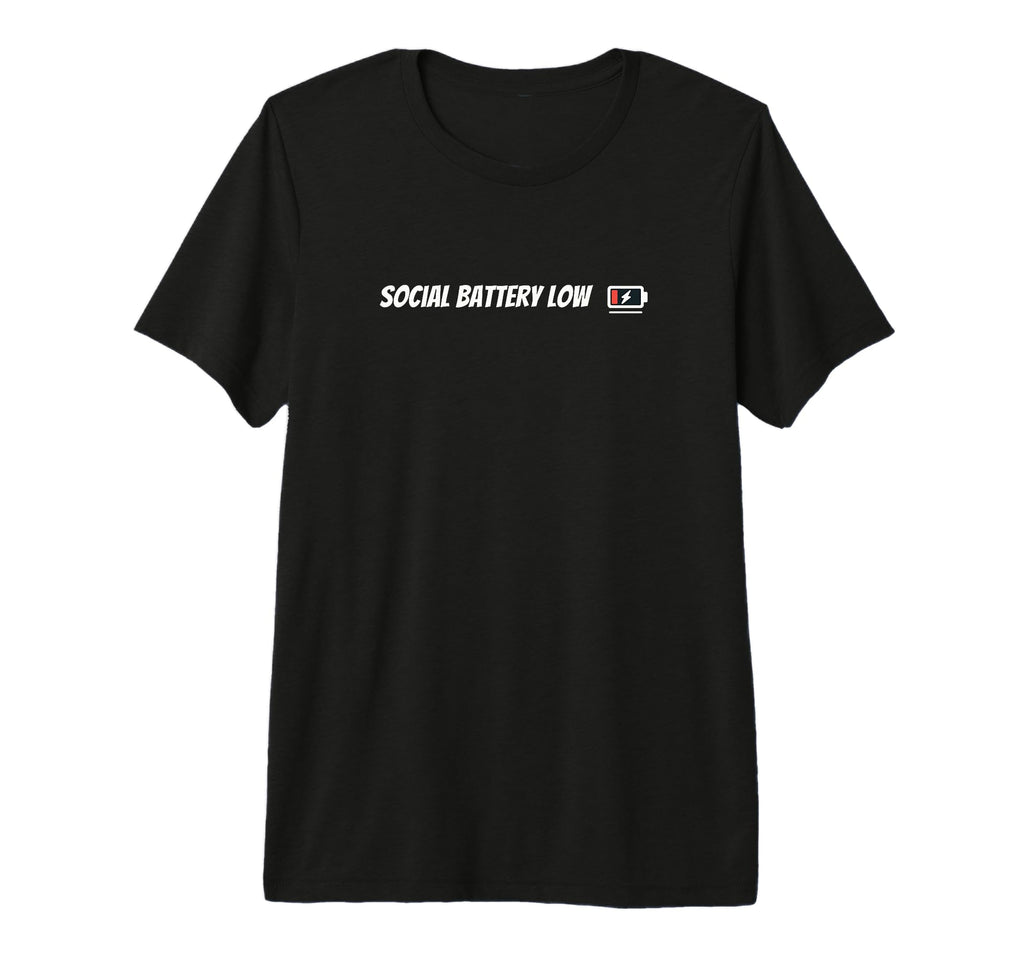 Social Battery Low Introvert Art Tri T-Shirt - Custom Art Print Unisex - T-Shirt, Sweatshirt, Hoodie