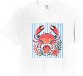 Crab Colorful Sea Animal Lover Preppy Beach Summe Comfort Colors Crop Top Unisex T-shirt, Sweatshirt, Hoodie, Long Sleeve Tee - T-Shirt, Sweatshirt, Hoodie