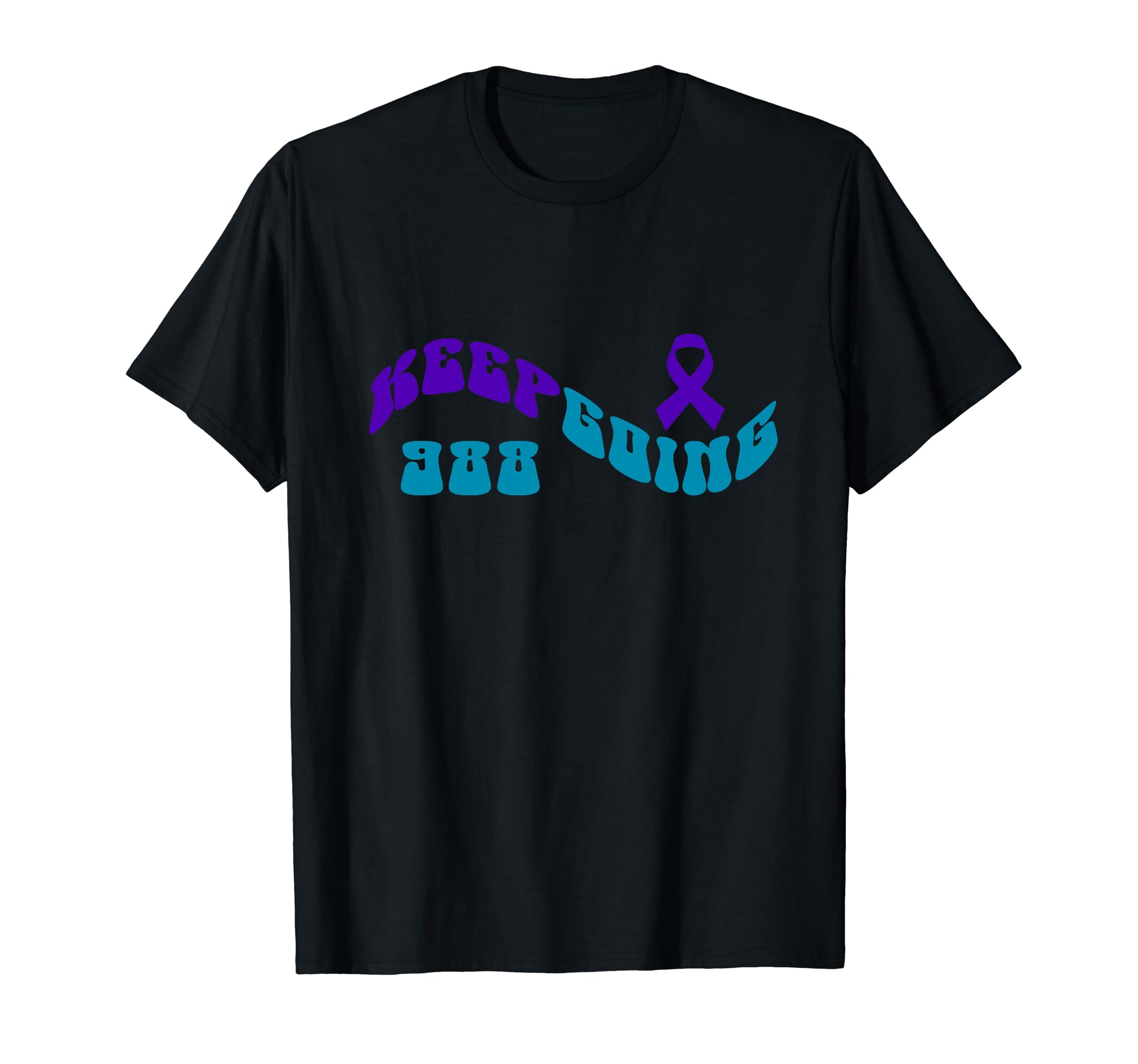Keep Going Purple Teal Suicide T-Shirt - Minimalist Print Men Women - T-Shirt, Sweatshirt, Hoodie