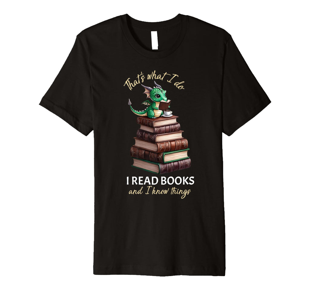 Librarian Bibliophile Dragon Coffee I T-Shirt - Trendy Graphic for Adults - T-Shirt, Sweatshirt, Hoodie