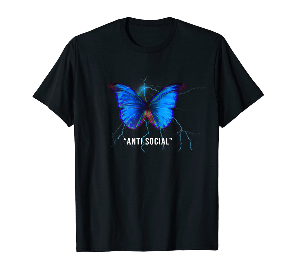 Anti Social Butterfly Aesthetic Soft T-Shirt - Casual Everyday Wear Unisex - T-Shirt, Sweatshirt, Hoodie