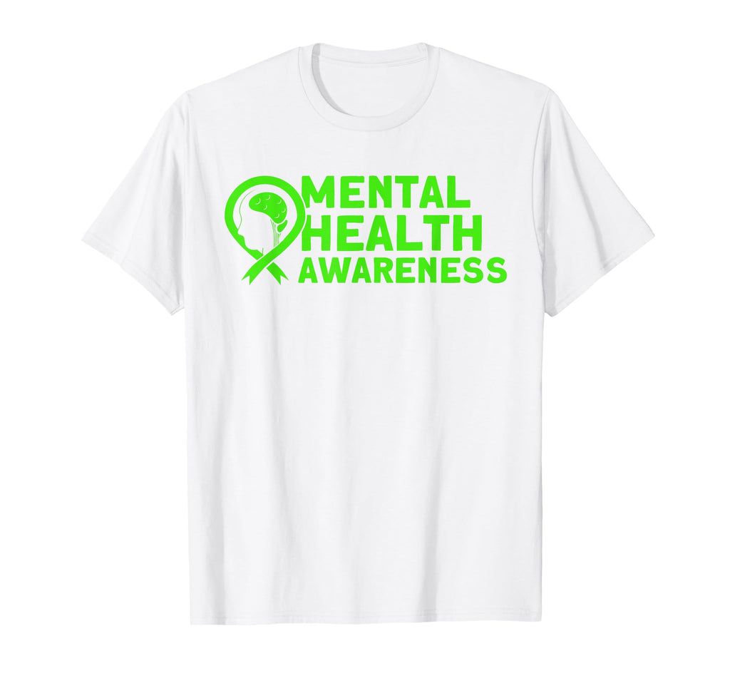 Mental Health Green Ribbon Mental Health T-Shirt - Novelty Apparel Unisex - T-Shirt, Sweatshirt, Hoodie