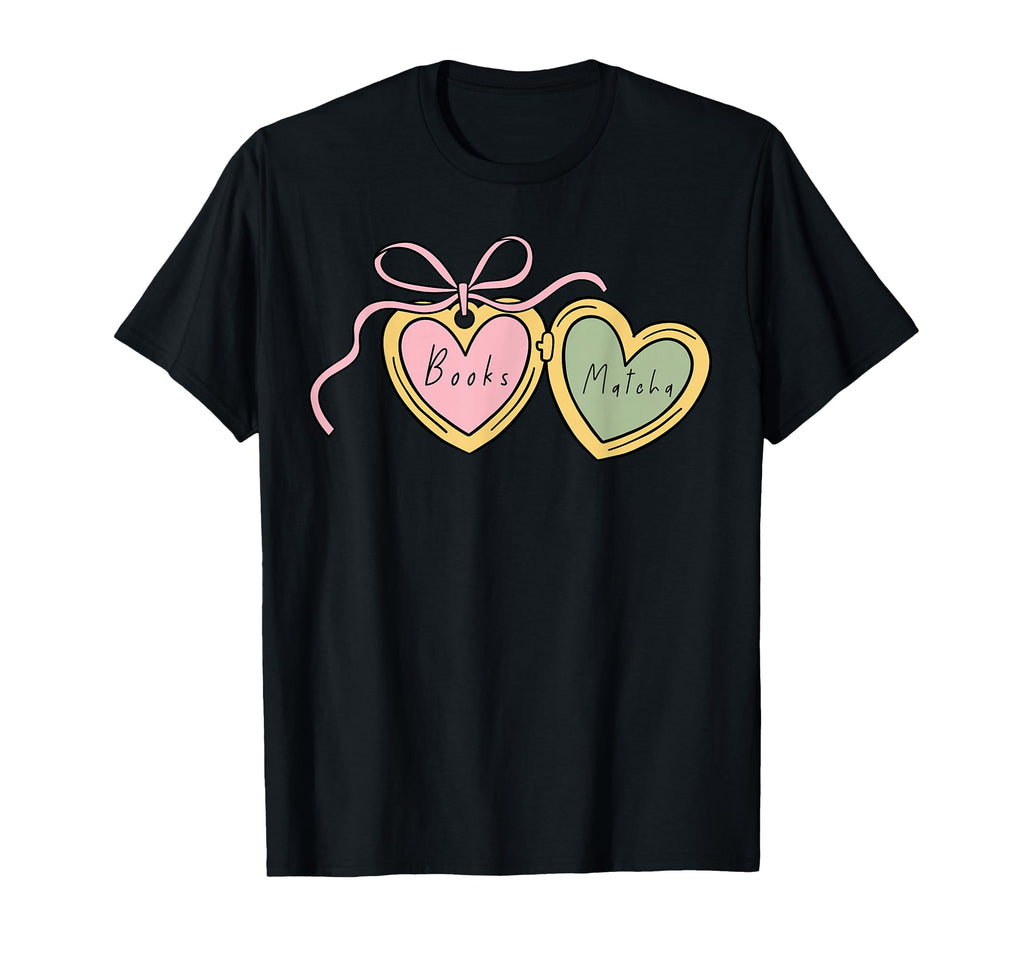 Locket Books And Matcha Lover T-Shirt - Aesthetic Graphic for Adults - T-Shirt, Sweatshirt, Hoodie