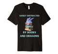 Easily Distracted Books And Dragons T-Shirt - Trendy Graphic Unisex - T-Shirt, Sweatshirt, Hoodie