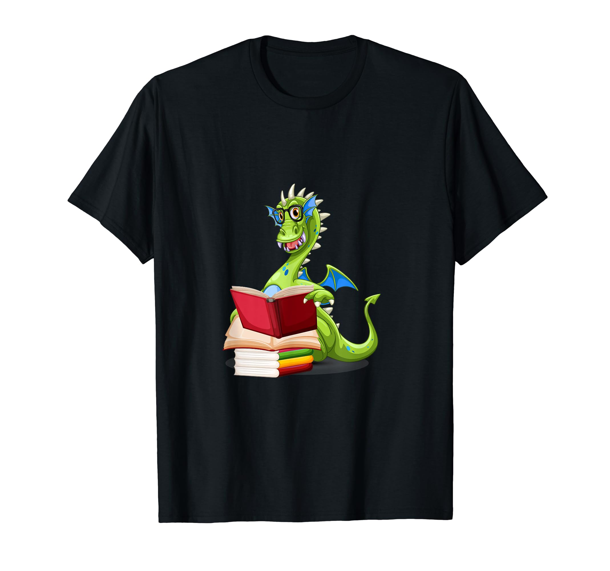 Dragon Wearing Glasses Reading Book T-Shirt - Fun Novelty Design for Adults - T-Shirt, Sweatshirt, Hoodie