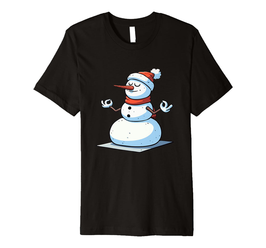 Meditation Snowman Yoga Pose Relaxing T-Shirt - Graphic Print Men Women - T-Shirt, Sweatshirt, Hoodie