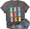 Easter Shirts for Women Happy Bunny Eggs Plaid Leopard Printed T-Shirt Short Sleeve Graphic Tee Tops - T-Shirt, Sweatshirt, Hoodie