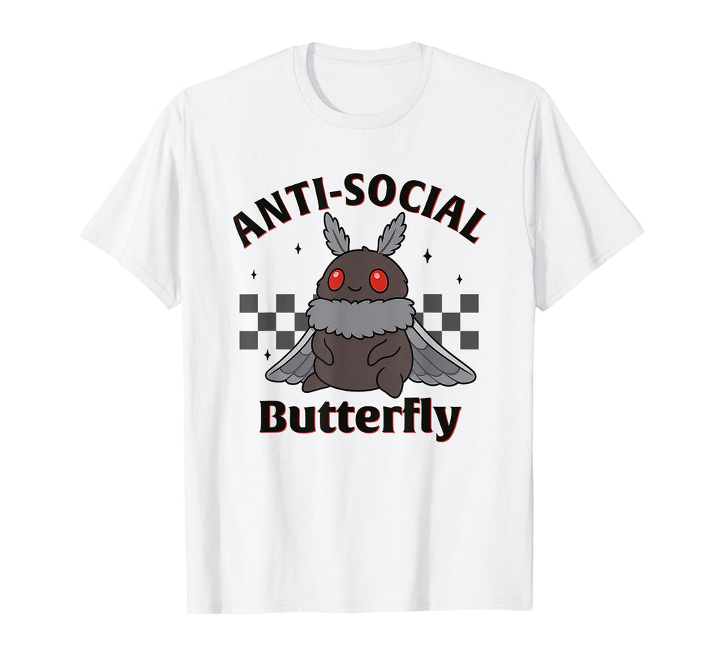Mothman Antisocial Butterfly Introvert T-Shirt - Custom Art Print Unisex - T-Shirt, Sweatshirt, Hoodie