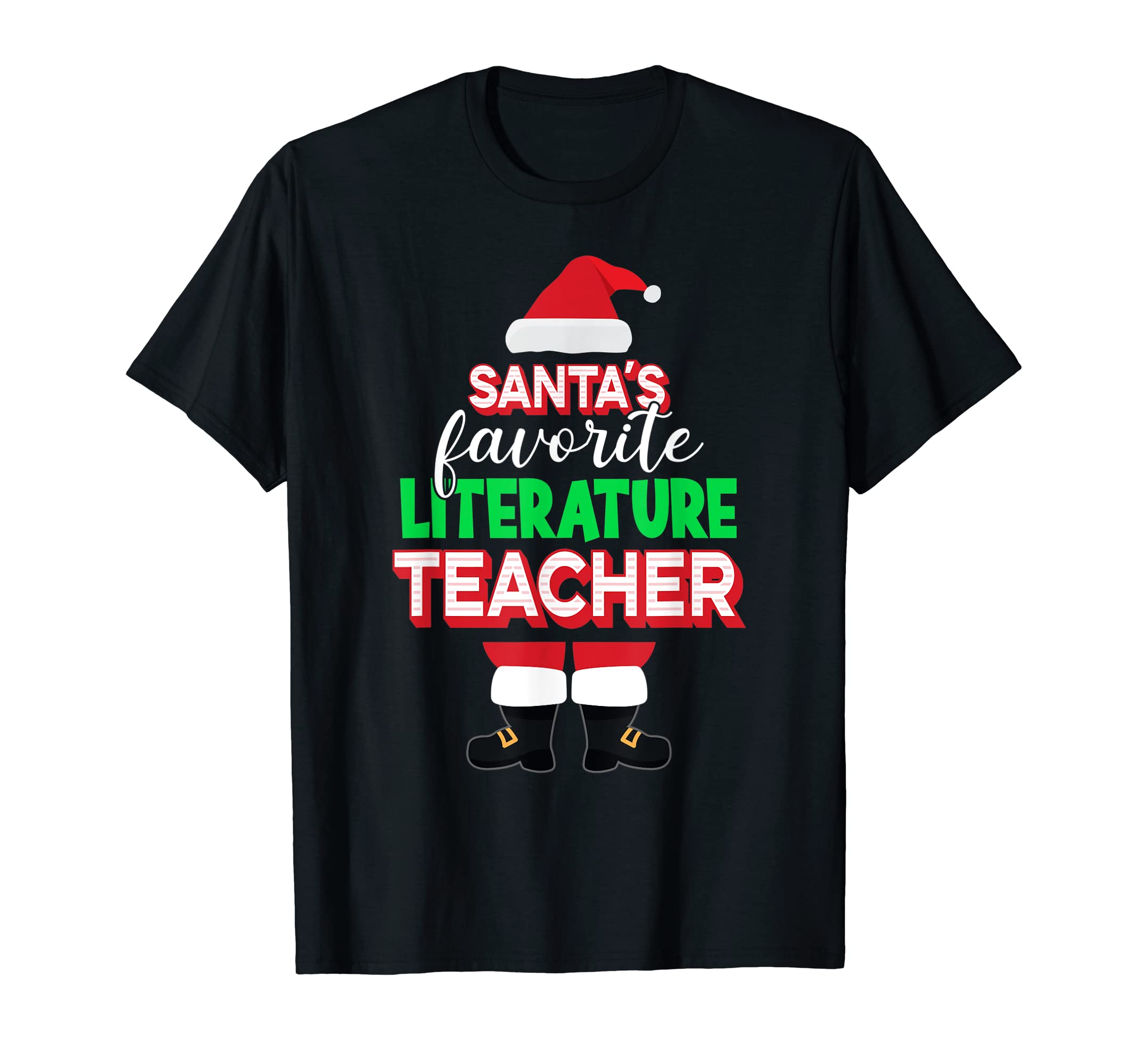 Santas Favorite Literature Teacher T-Shirt - Aesthetic Graphic for Adults - T-Shirt, Sweatshirt, Hoodie