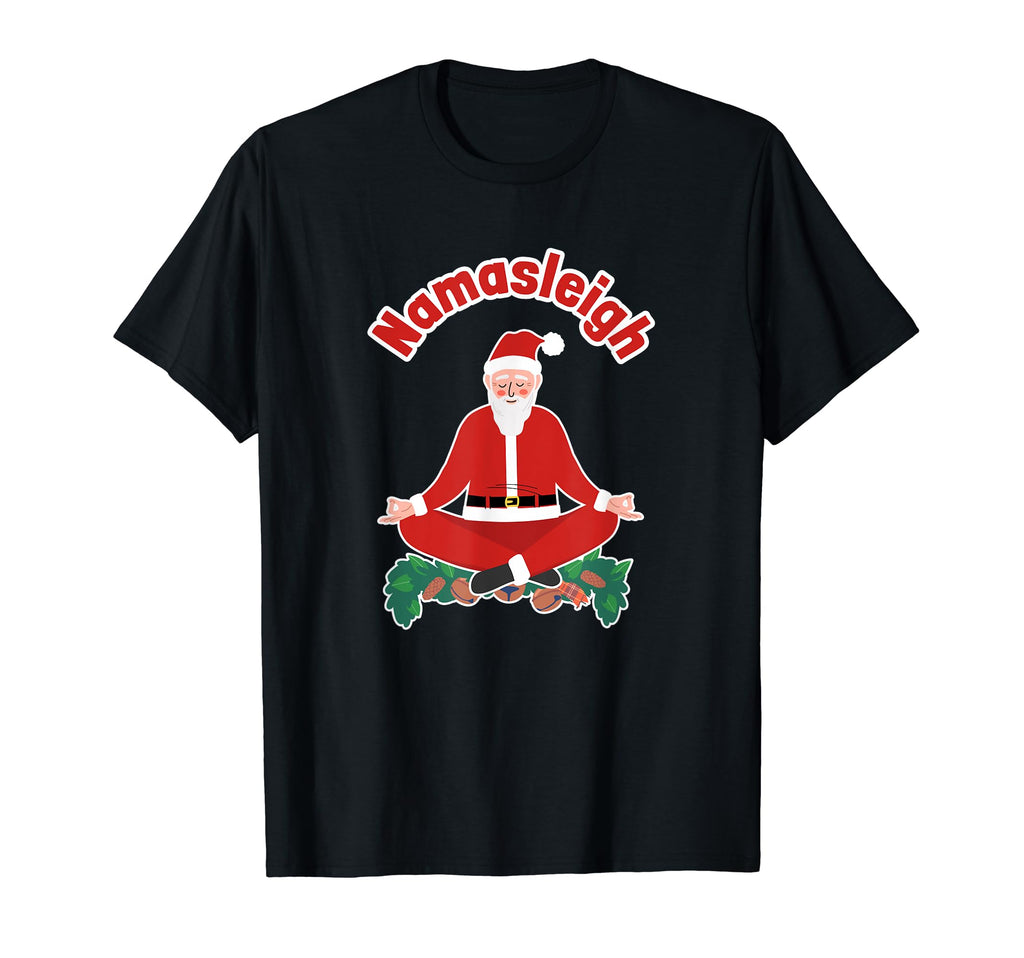 Yoga Santa Claus Namasleigh Meditation T-Shirt - Graphic Print Unisex - T-Shirt, Sweatshirt, Hoodie
