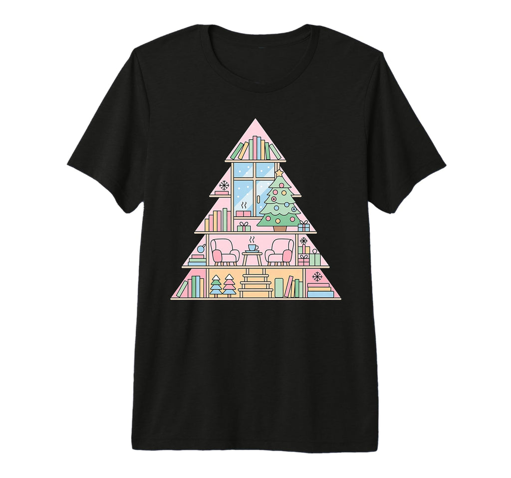 Cozy Library Book Lover Art Tri Blend T-Shirt - Custom Art Print Unisex - T-Shirt, Sweatshirt, Hoodie