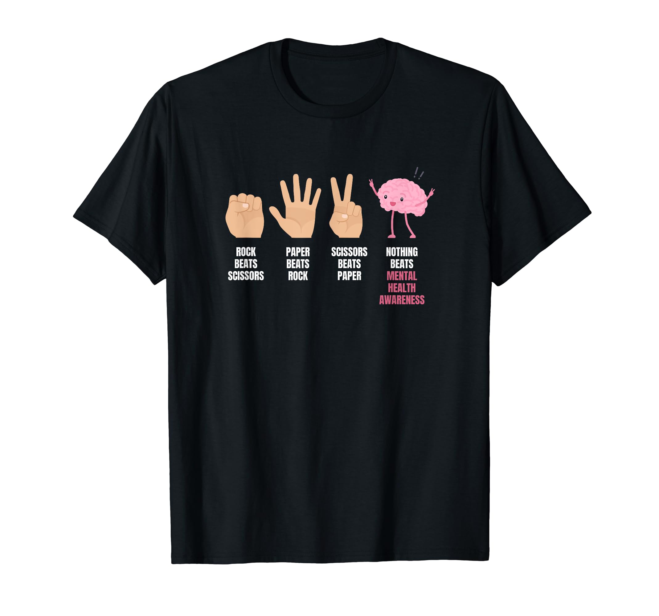 Scissors Rock Paper Mental Health T-Shirt - Minimalist Print for Adults - T-Shirt, Sweatshirt, Hoodie