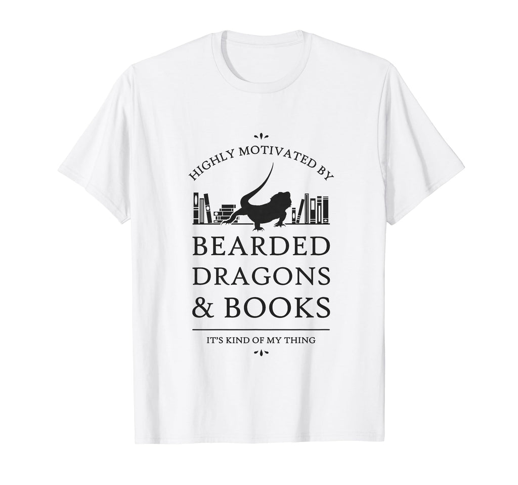Highly Motivated Bearded Dragons And Books T-Shirt - Novelty Apparel Unisex - T-Shirt, Sweatshirt, Hoodie