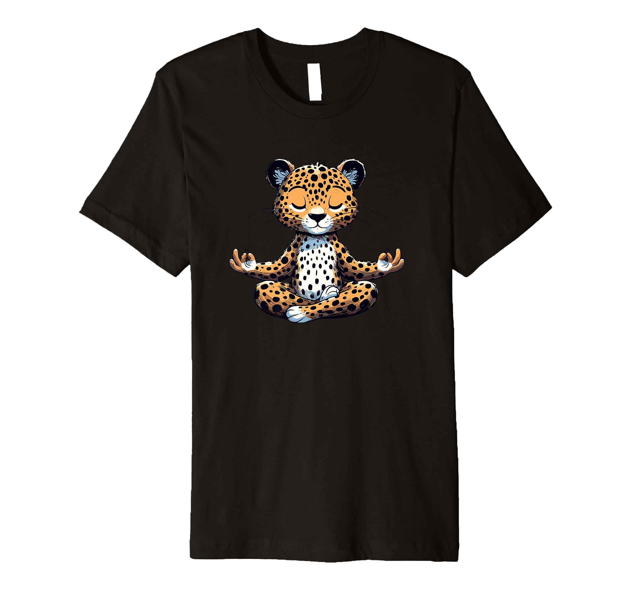 Meditation Leopard Yoga Pose Relaxing T-Shirt - Minimalist Print Men Women - T-Shirt, Sweatshirt, Hoodie