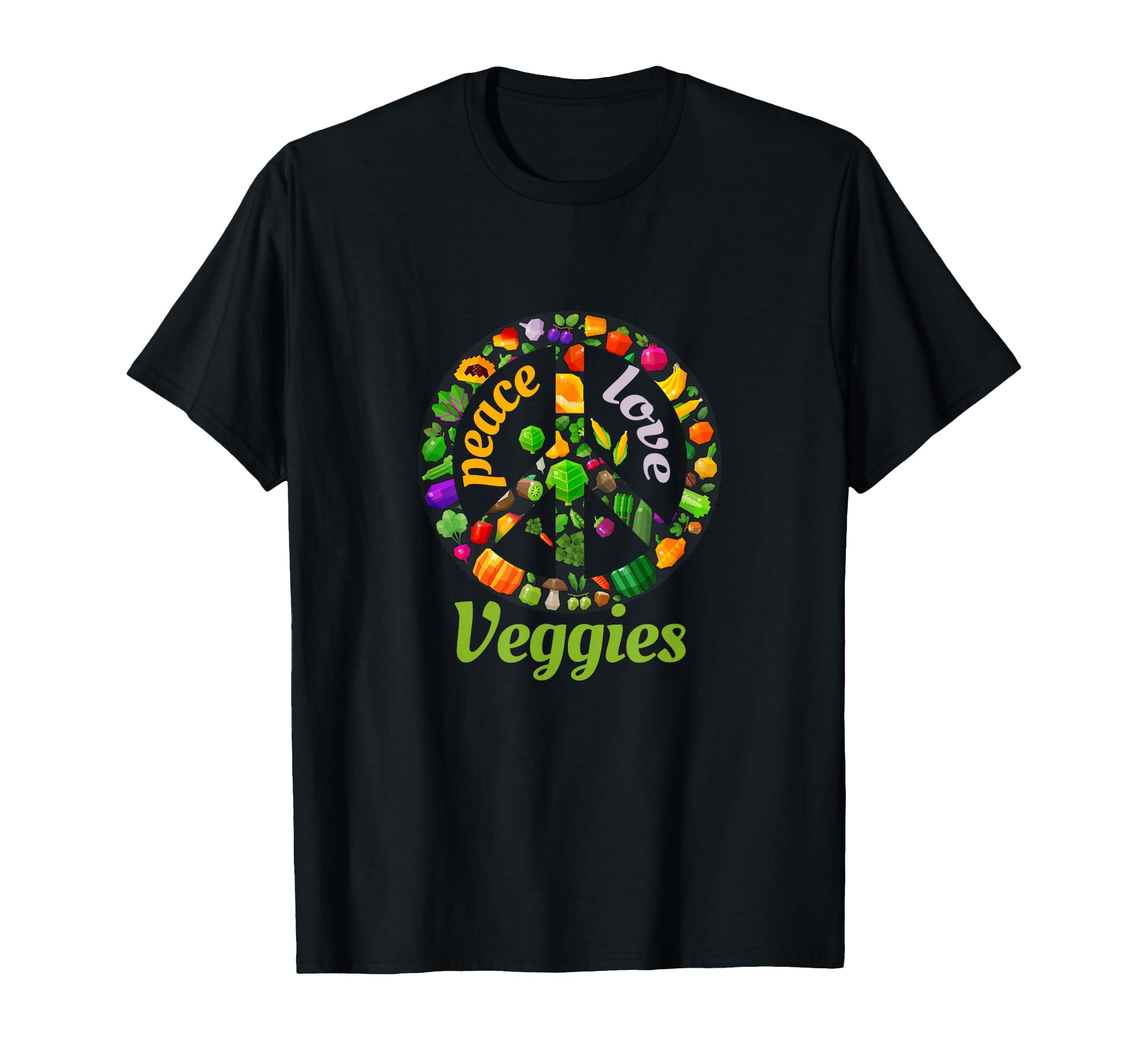 Peace Love Veggies Healthy Vegan Animals T-Shirt - Trendy Graphic Unisex - T-Shirt, Sweatshirt, Hoodie