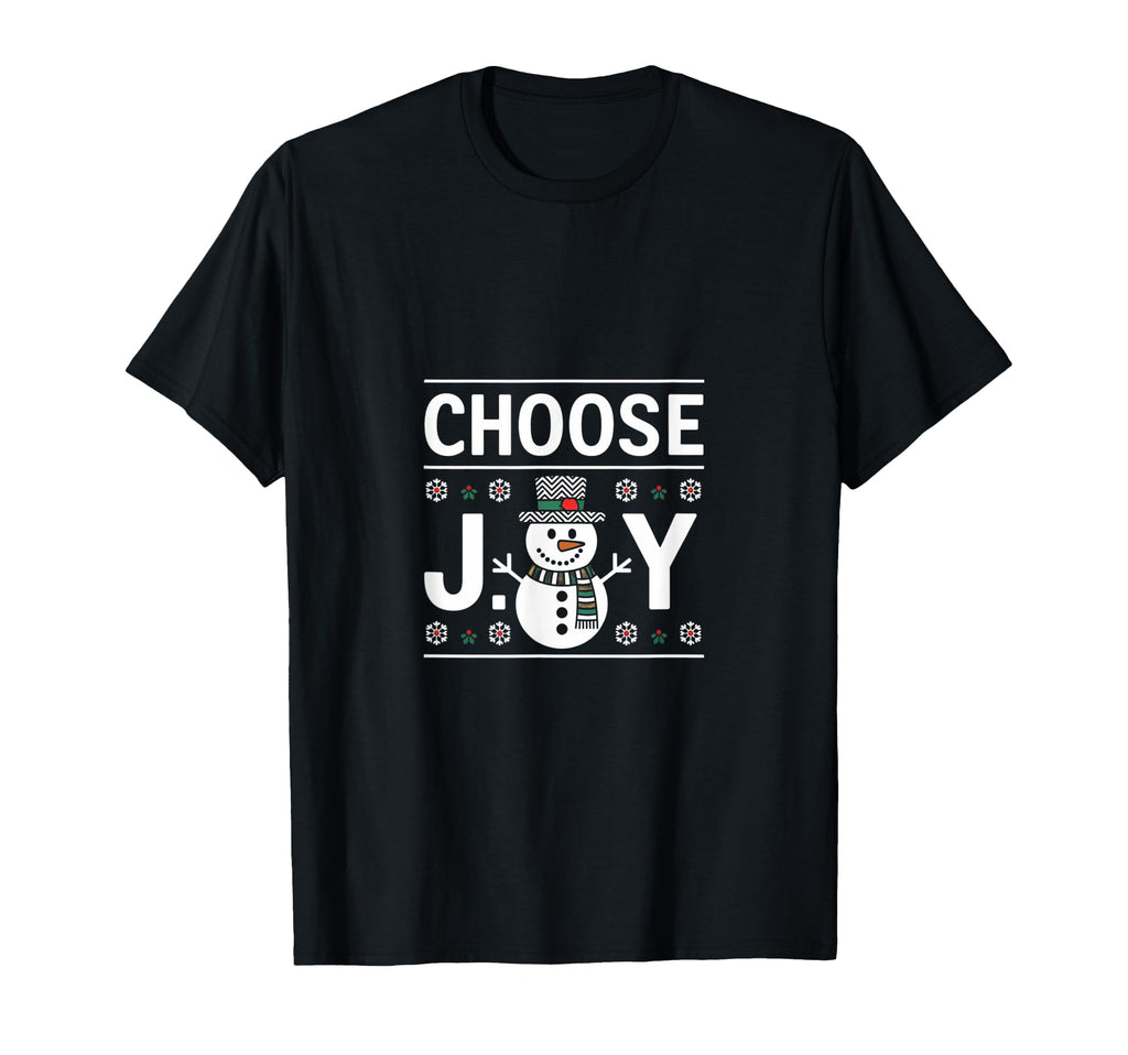 Choose Joy Hippie Snowman Inspiring T-Shirt - Custom Art Print Unisex - T-Shirt, Sweatshirt, Hoodie