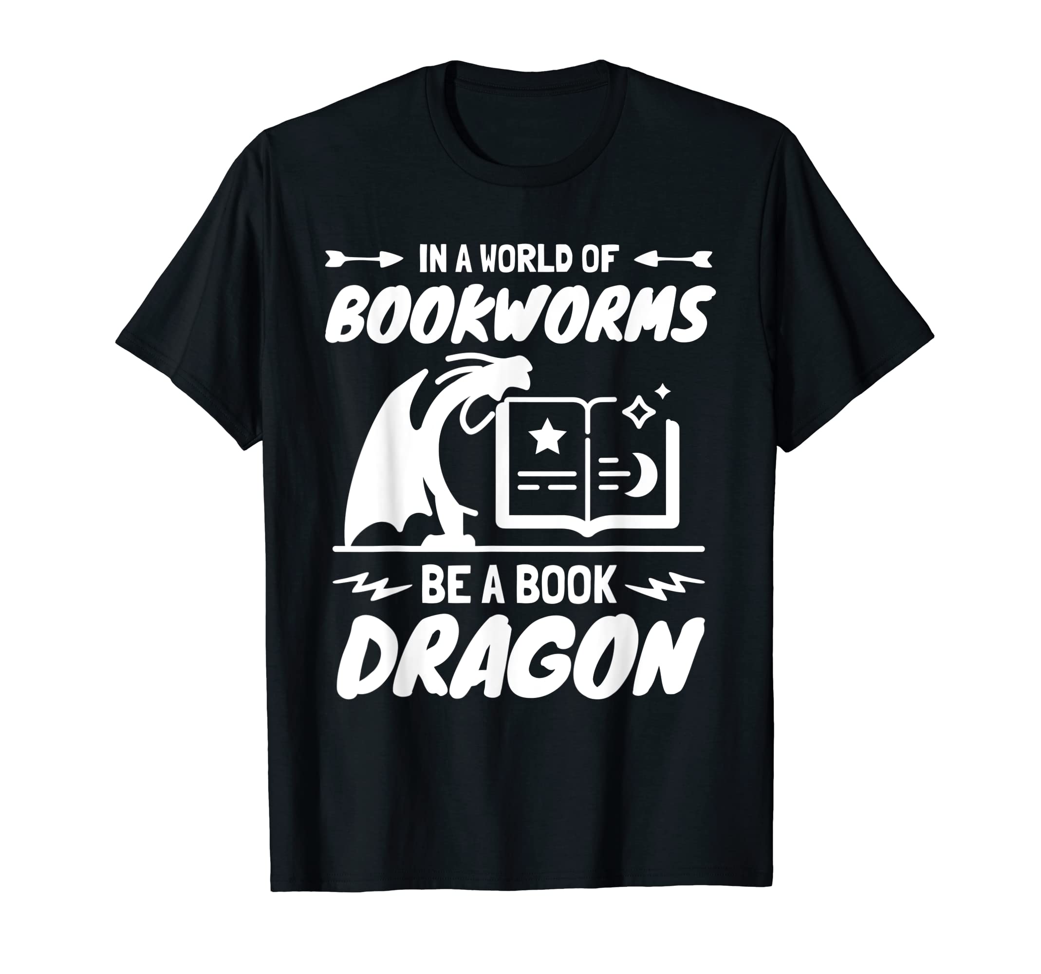 World Bookworms Be Book Dragon Librarian T-Shirt - Graphic Print for Adults - T-Shirt, Sweatshirt, Hoodie